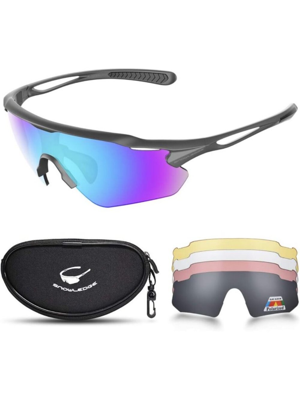 Polarized Sports Sunglasses with Unbreakable TR90 Frame, Anti-UV400 Cycling
